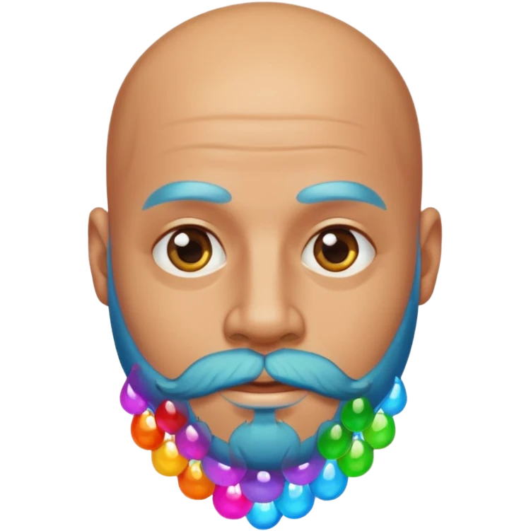bald guy with beard made out of jellies emoji