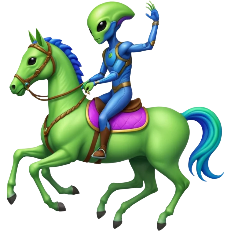 Alien on horse. emoji