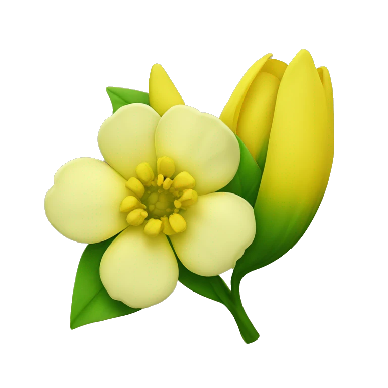 Yellow flower with green inside  emoji