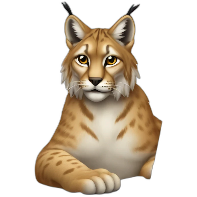 Lynx sits at the computer and draws emoji