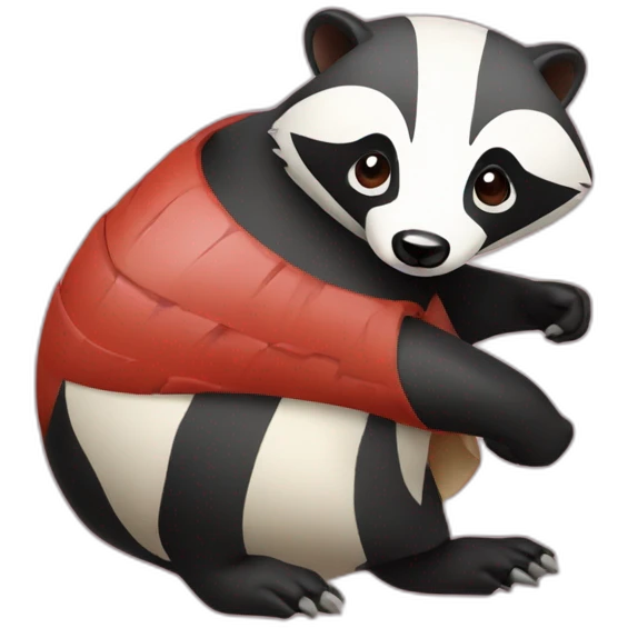 A badger with a narutomaki emoji