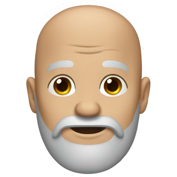 bald head, long grey beard emoji
