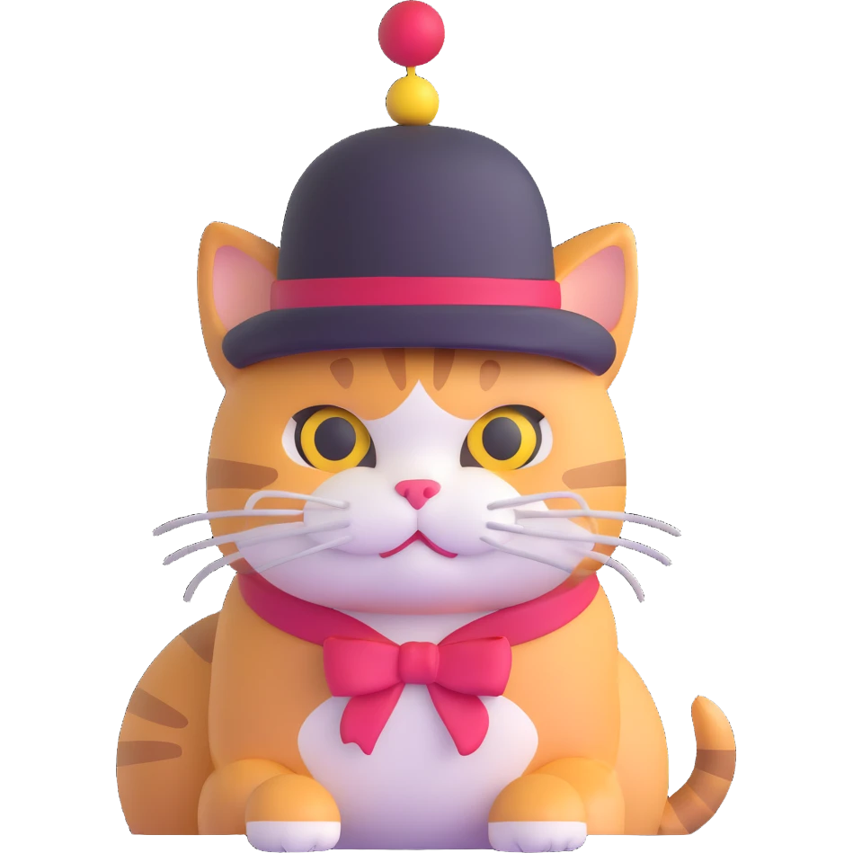 A cat wearing a hat emoji