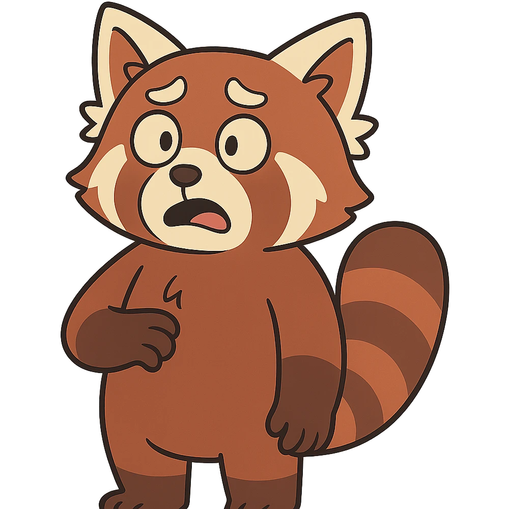 flat toon style red panda emoji