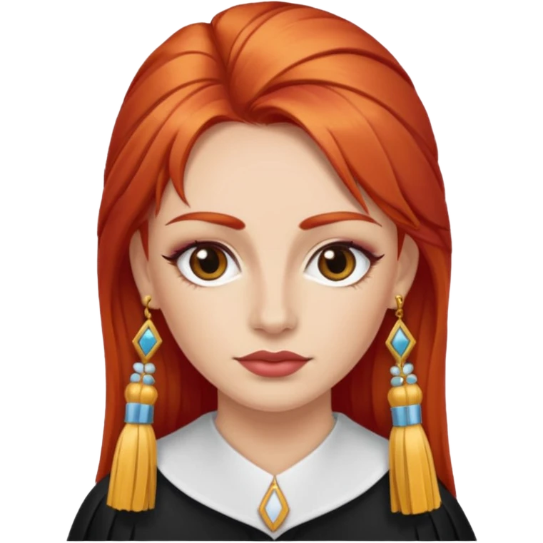 red-haired eyebrow artist with tassels emoji