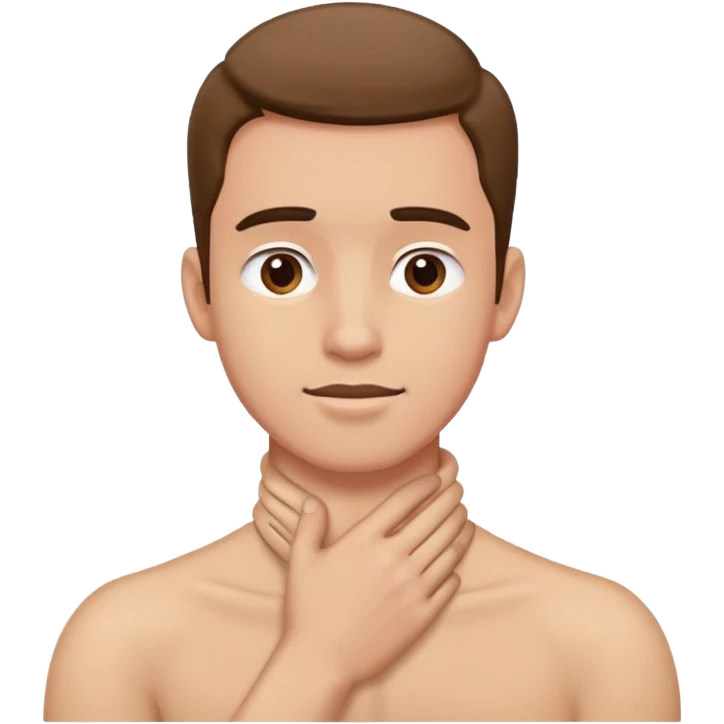 Guy holding neck emoji