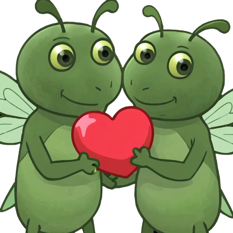 Two Bees holding a heart emoji