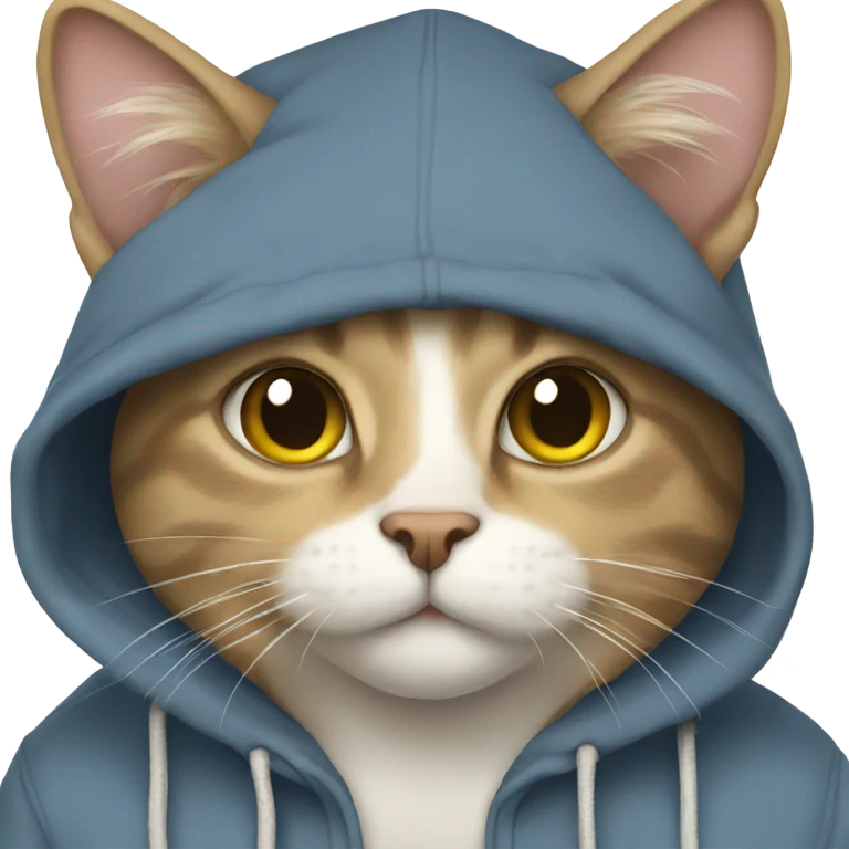 Cat wearing a hoodie emoji