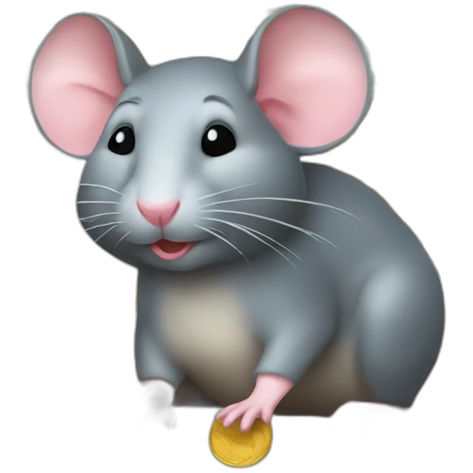 Rat with gold coins emoji