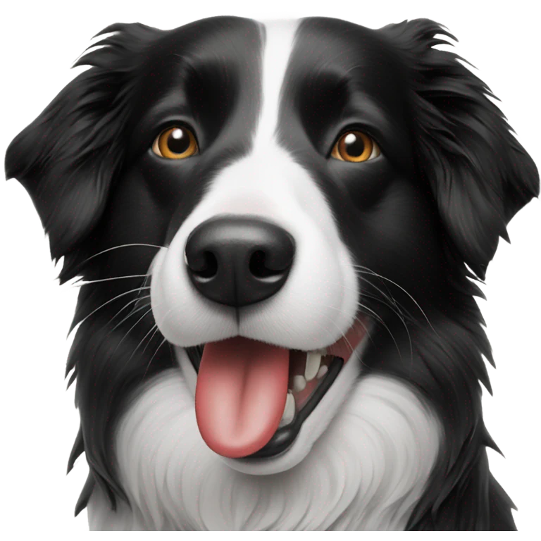 Black and white border collie smoking a cigar emoji