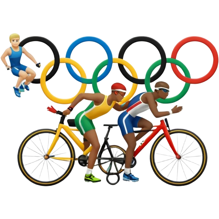 paralympic games with disable athletes with the right colors of olympic rings emoji