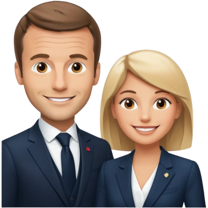 Emmanuel Macron  et Brigitte  emoji