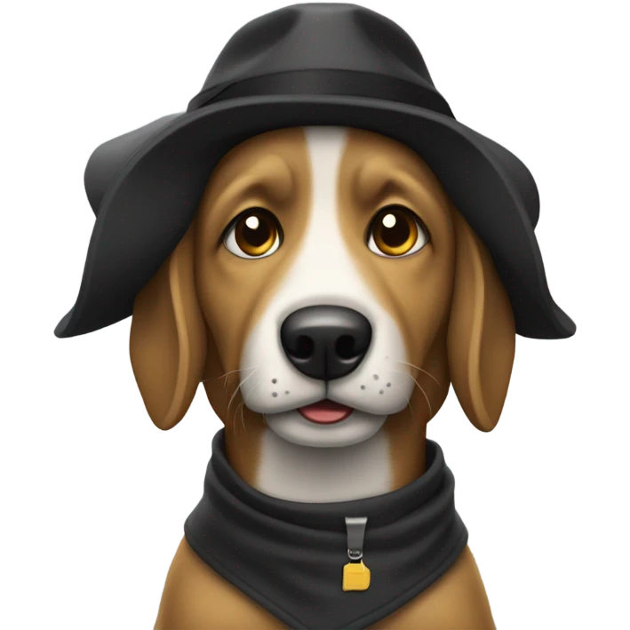 Perro negro con lazo emoji