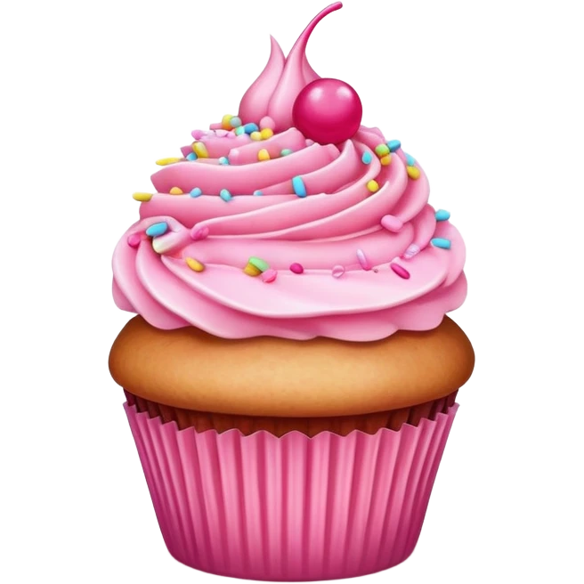 cupcake with pink icing emoji