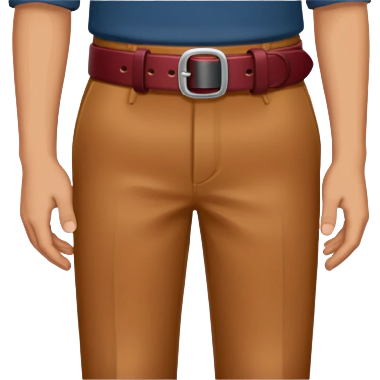 burgundy belt loop in man’s hand emoji