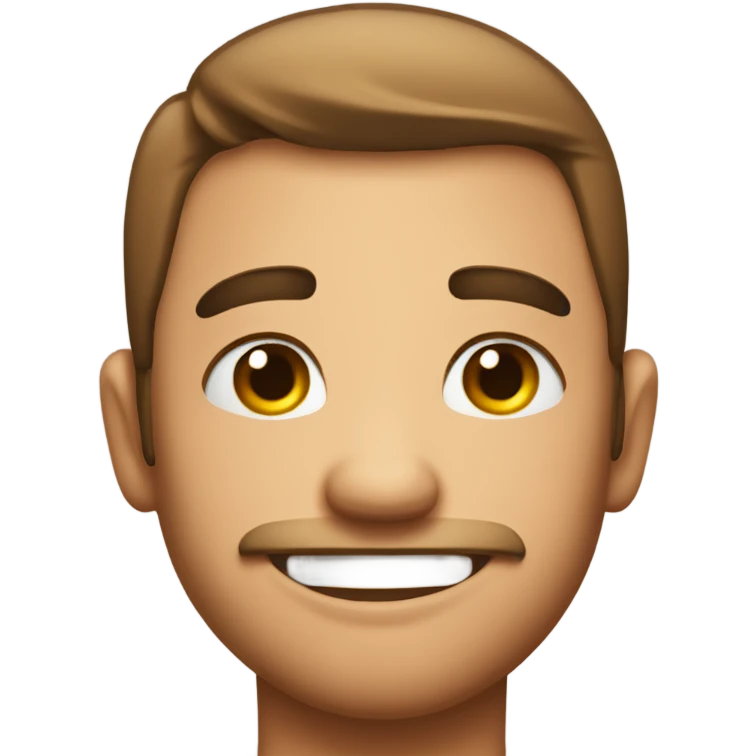 Classic emoji style of blushing yet suprised emoji