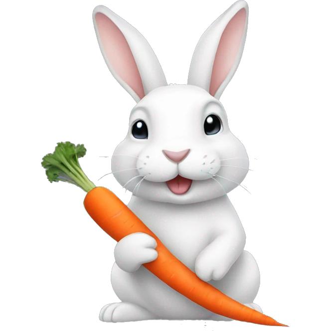 Rabbit eating carrot emoji
