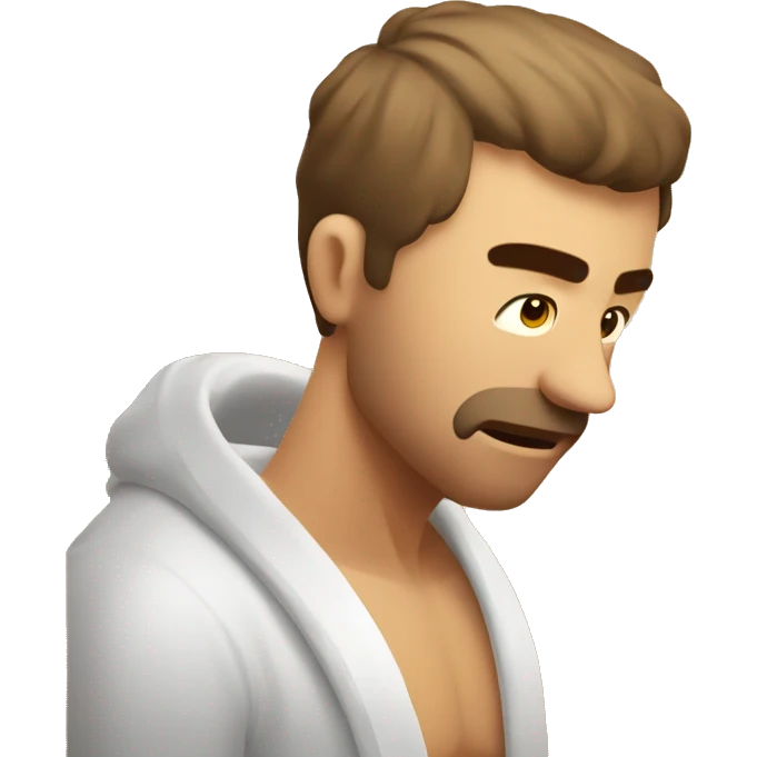 face from the side man in sauna sweating emoji