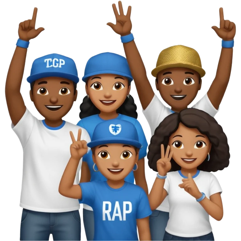 African American crowd of fans men and women at a rap concert emoji