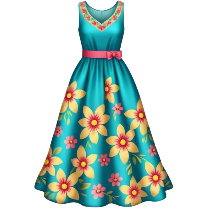 beautiful dress with floral patterns emoji