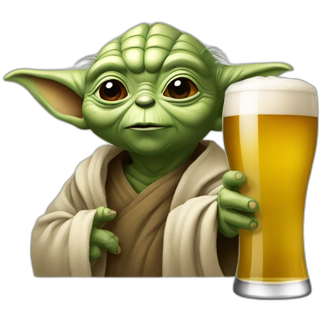 Yoda avec une bière emoji