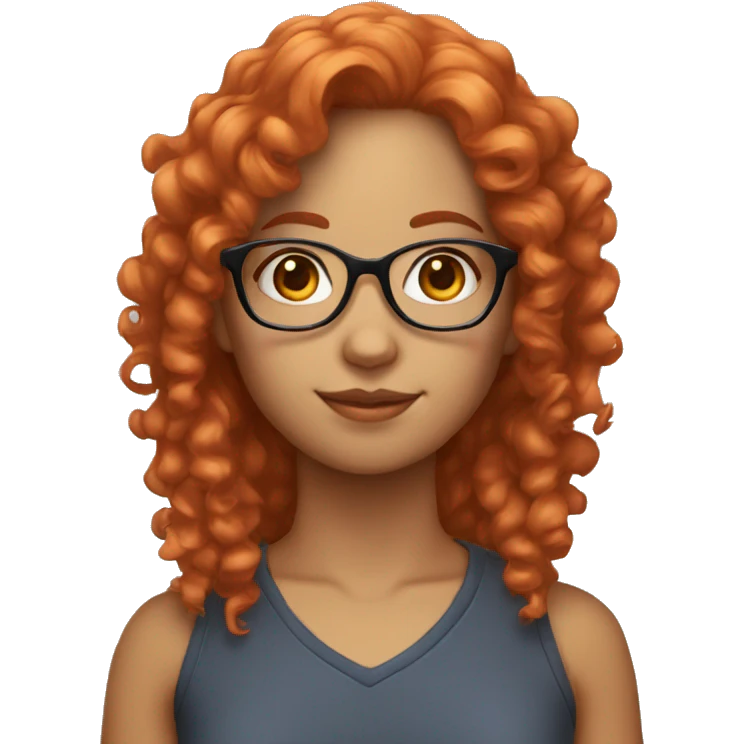girl with light red curly hair and glasses emoji