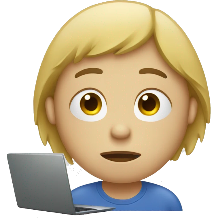 sad person with laptop emoji