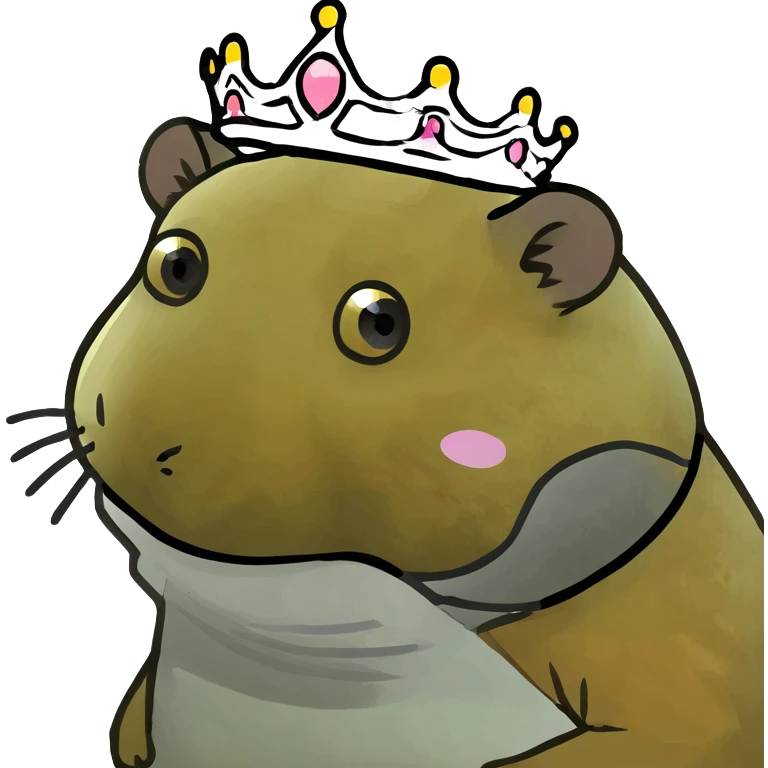 Hamster wearing a tiara  emoji