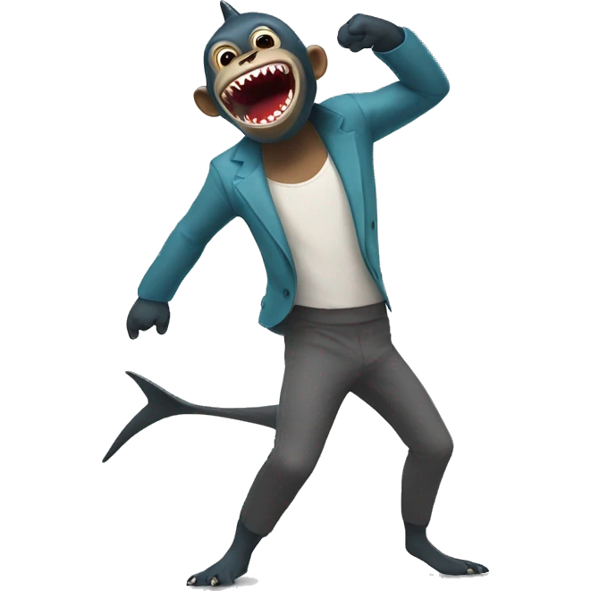 Dance shark ang monkey  emoji