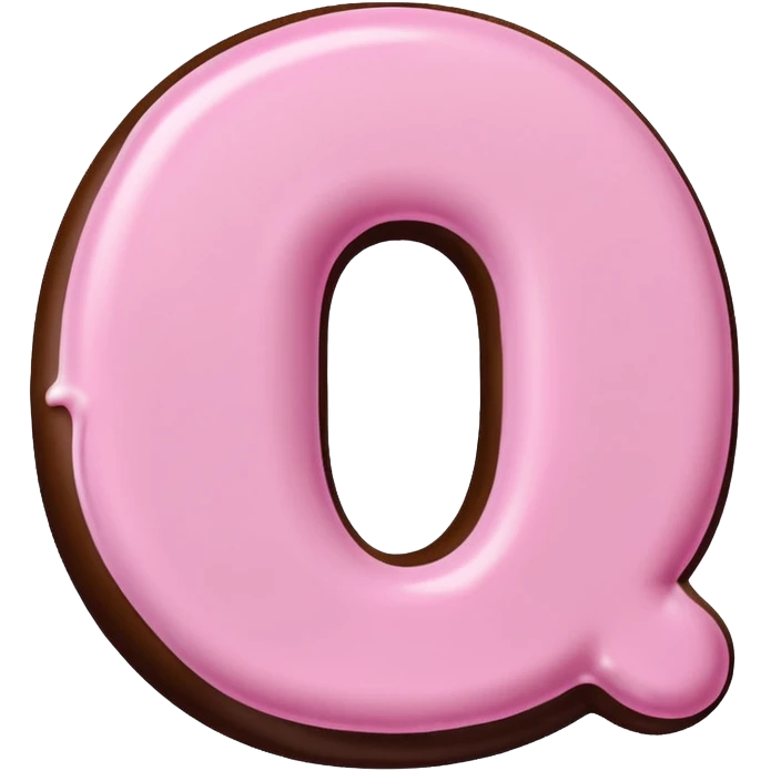 “Single pink bubble letter c, white outline, bottom dipped in chocolate with pink frosting drizzle, kawaii style, glossy, soft shading, clean outline, transparent background, Discord emoji size” emoji