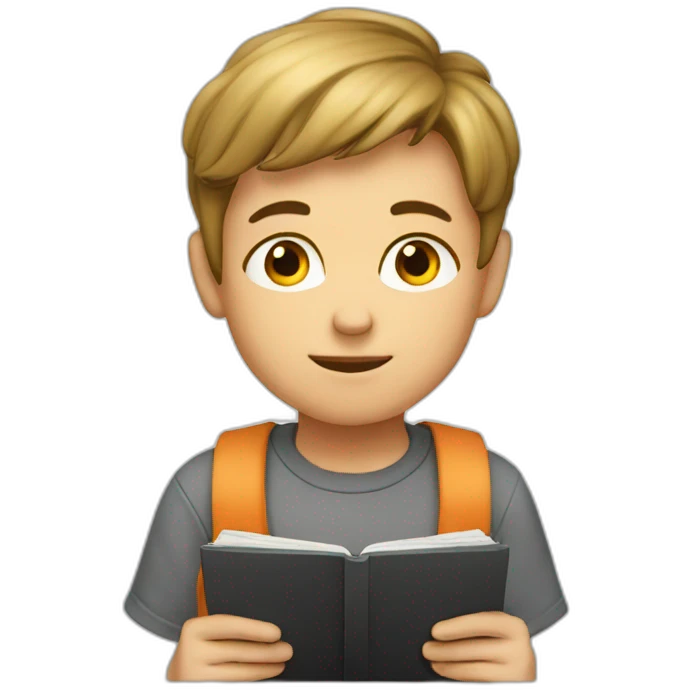 a boy with tabl;et emoji