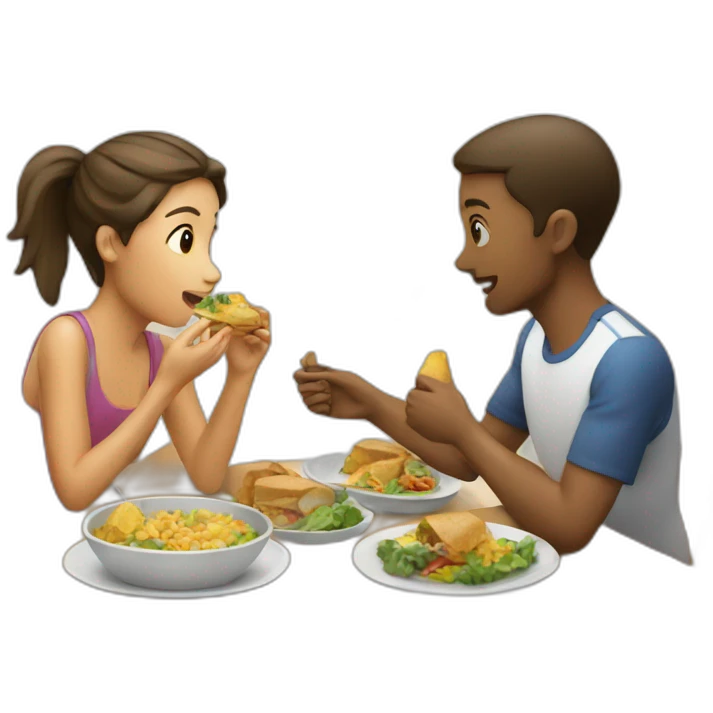 Chat entrain de manger emoji