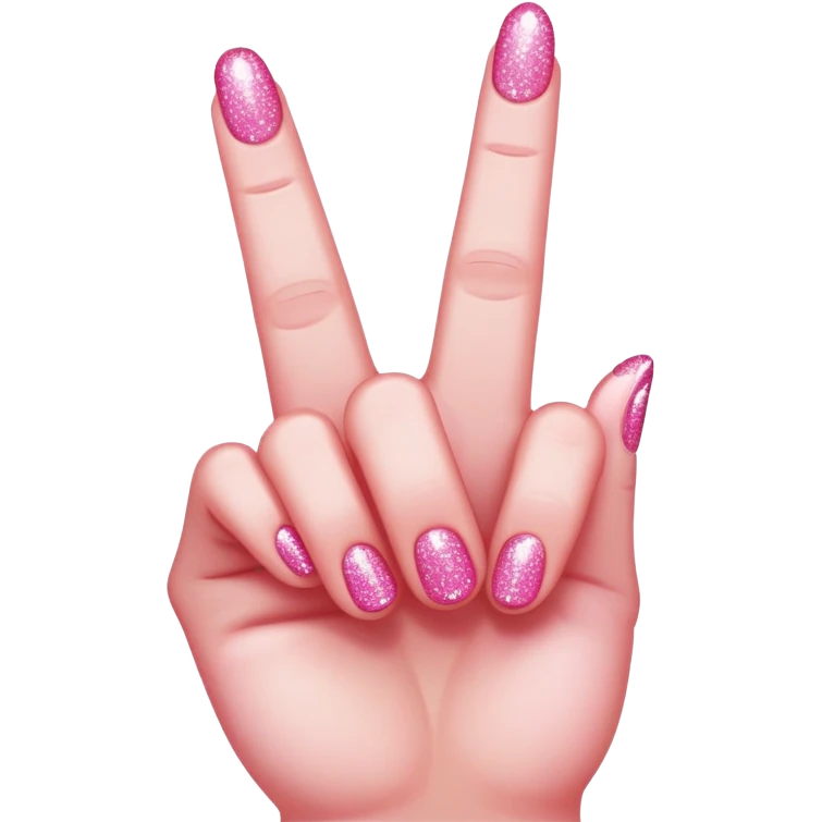 Pink sparkley middle finer  emoji
