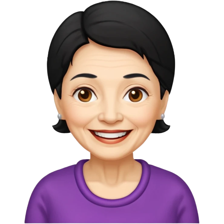 Old Lady 54 age black hair light skin emoji