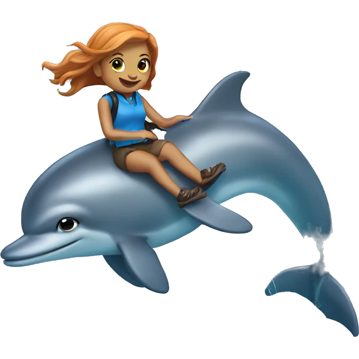 Macie riding dolphin  emoji