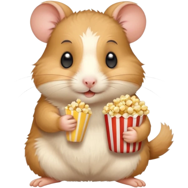 hamster holding pop corn emoji