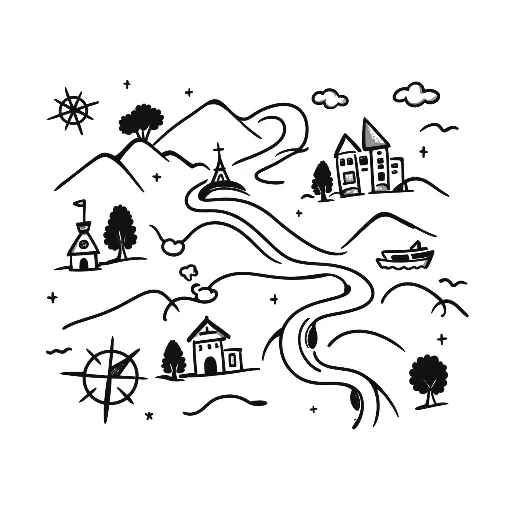 hand-drawn map with sketchy lines emoji