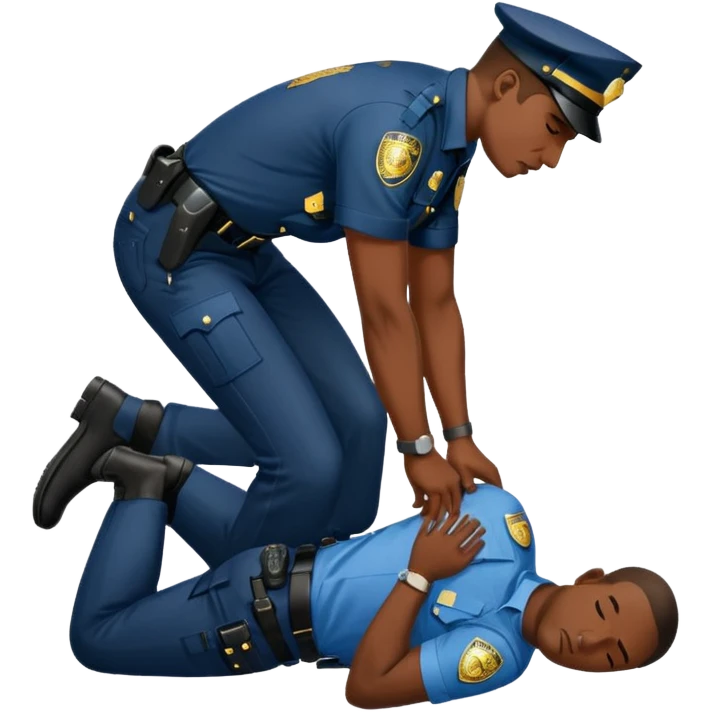 With A police officer put his knee on a black man and forced him to the ground , George Floyd  emoji