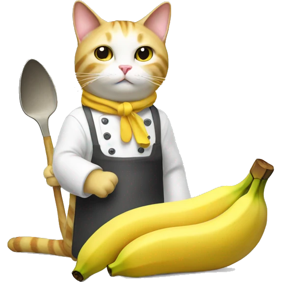 Banana cat cooking emoji