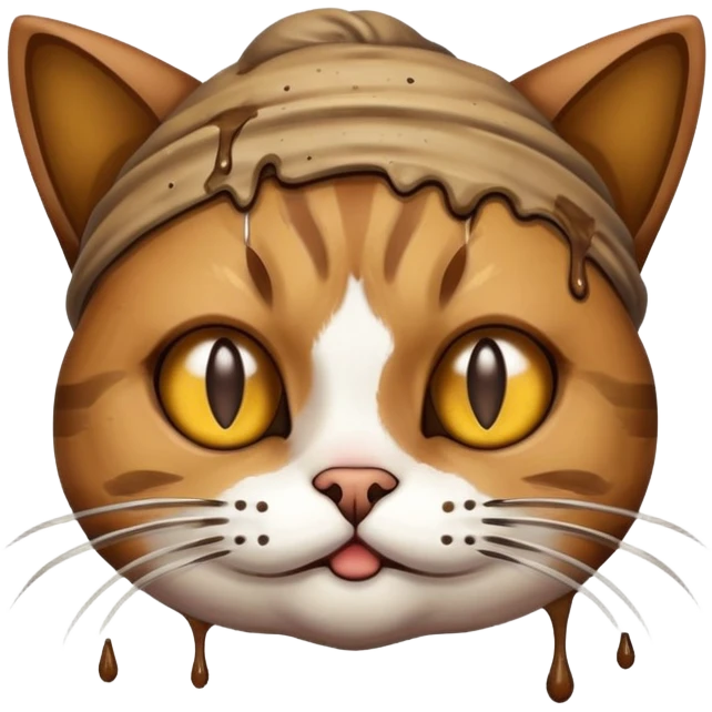 Cat with shit on its head emoji