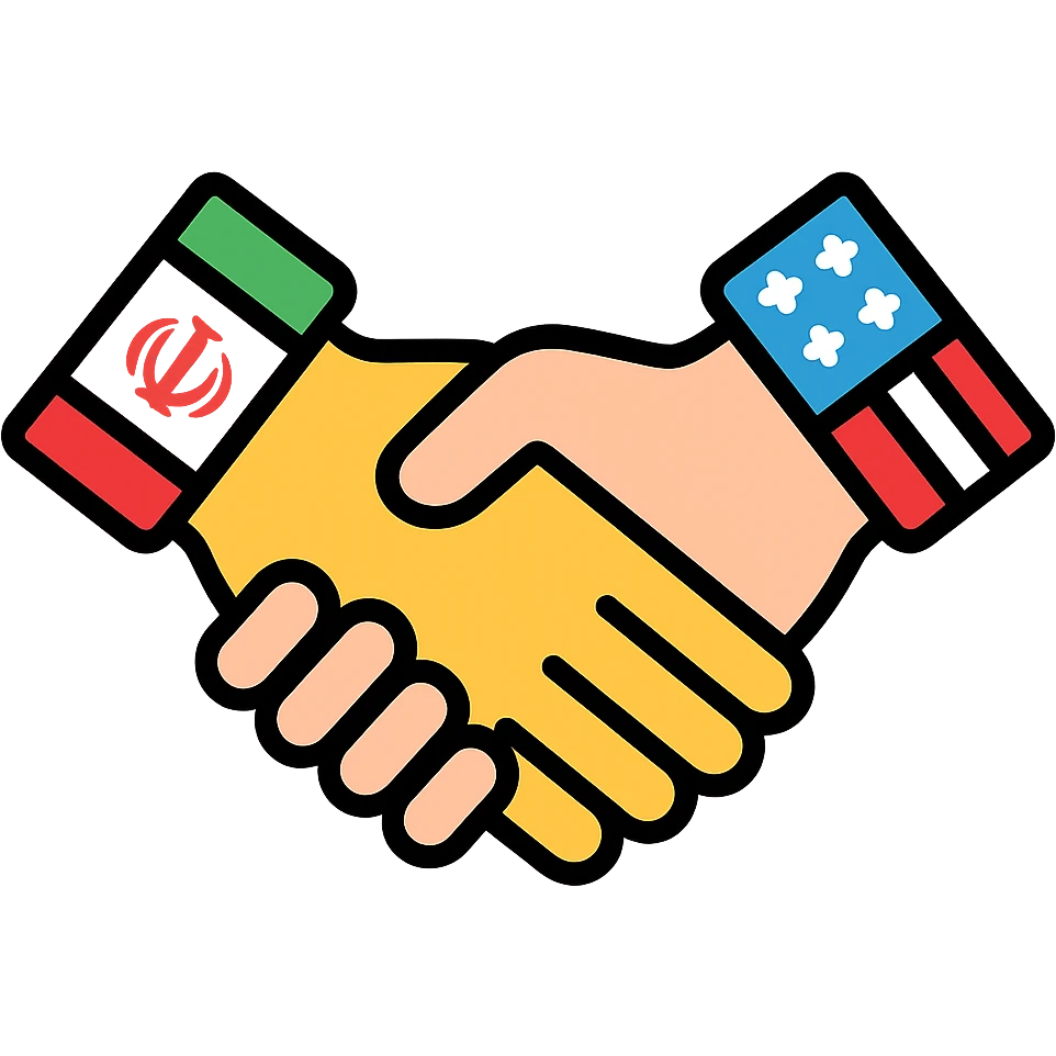 iran and america shaking hand emoji