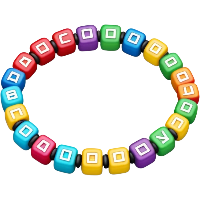 colourful beaded bracelet with alphabets emoji