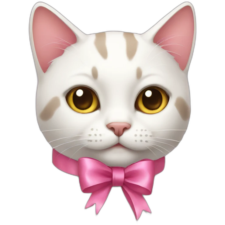 cat with pink ribbon  emoji