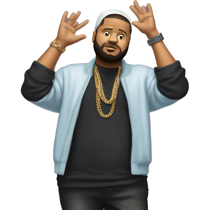 dj khalid with his had down and hand on his head emoji