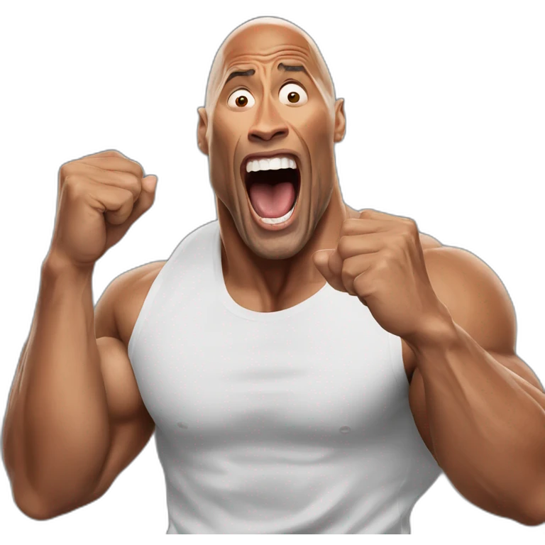 dwayne johnson screaming emoji