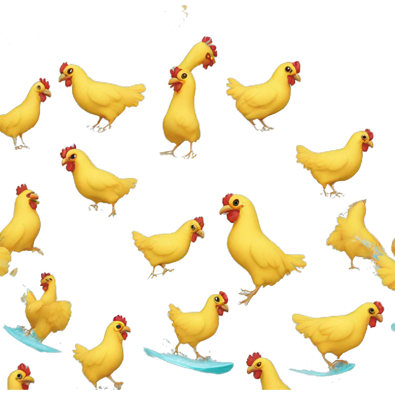 surfing chicken emoji
