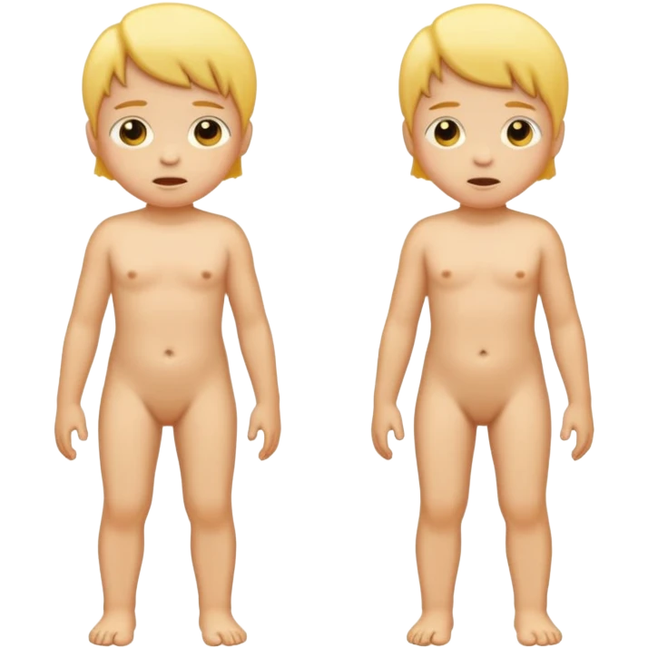 Children peeing standing Naked emoji