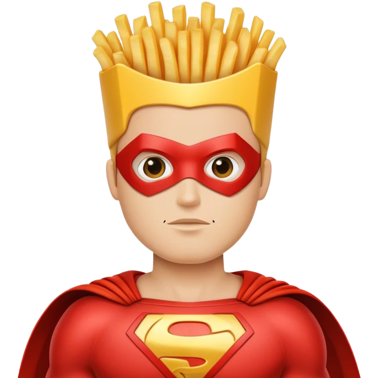 French fries superhero emoji