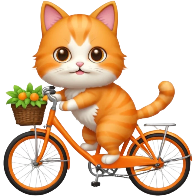 Eine Katze auf einem Fahrrad  kawaii  emoji