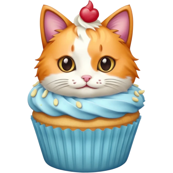 cat with a cupcake emoji